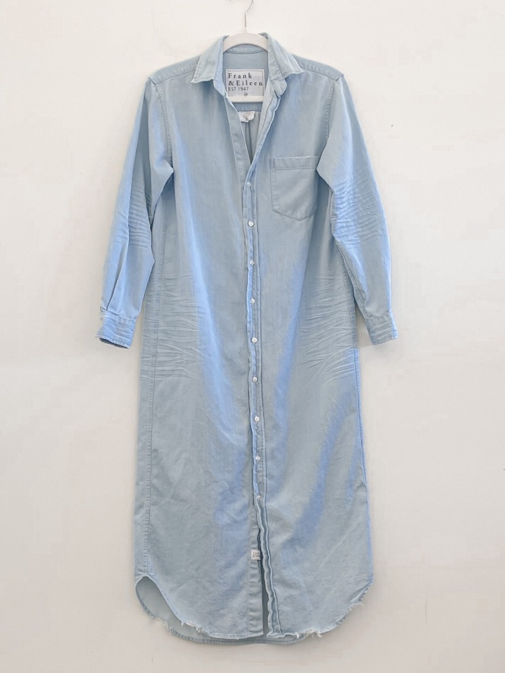 Frank & Eileen Rory Famous Denim Shirtdress Light Denim XS - Picture 3 of 8